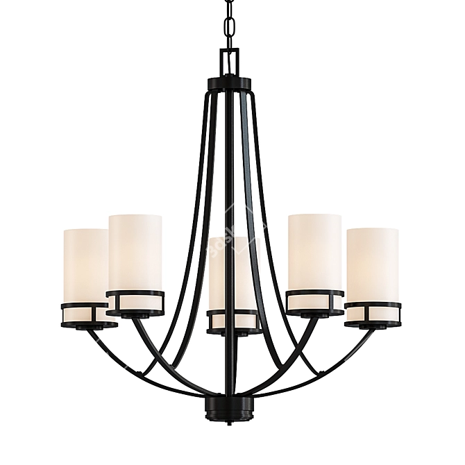 Robie Midnight Black Chandelier In 3 Formats 3D model image 1