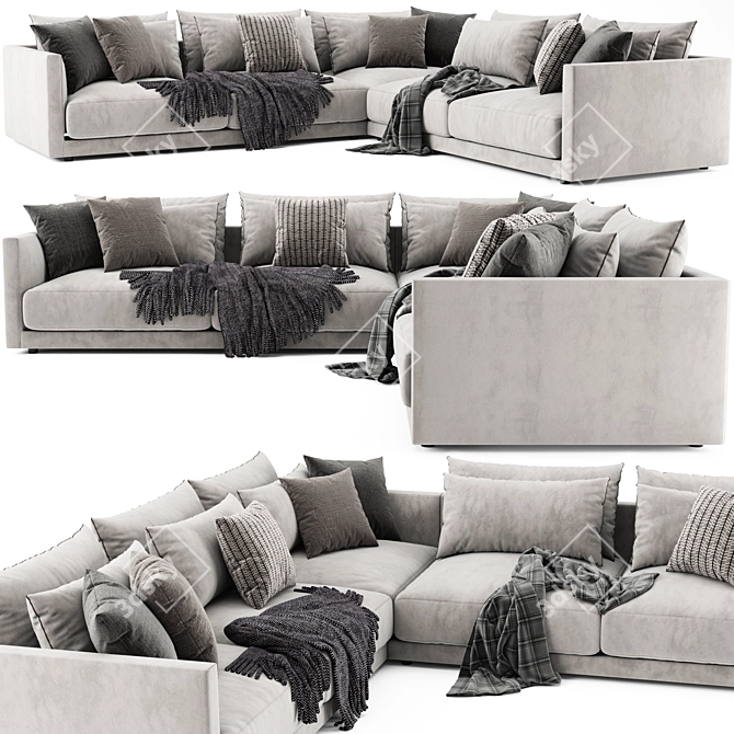 Modern Poliform Bristol L-Shaped Sofa 3D model image 1