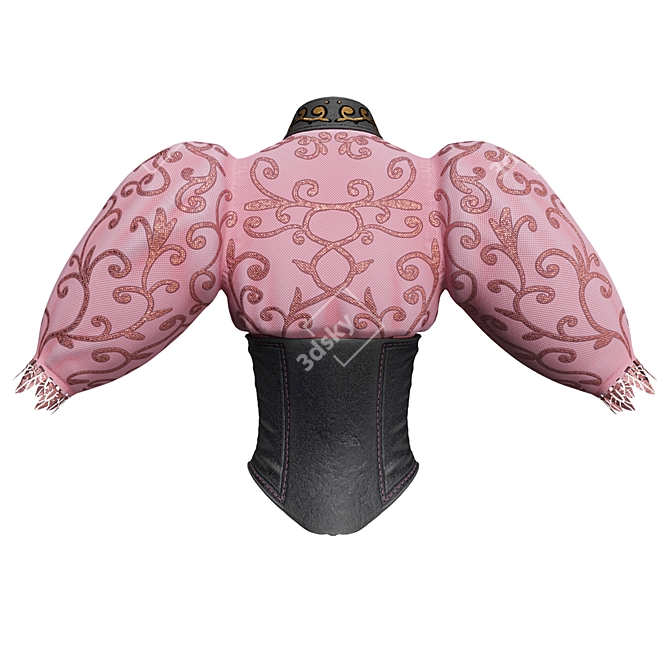 Leather Corset with Blouse 3D model image 2