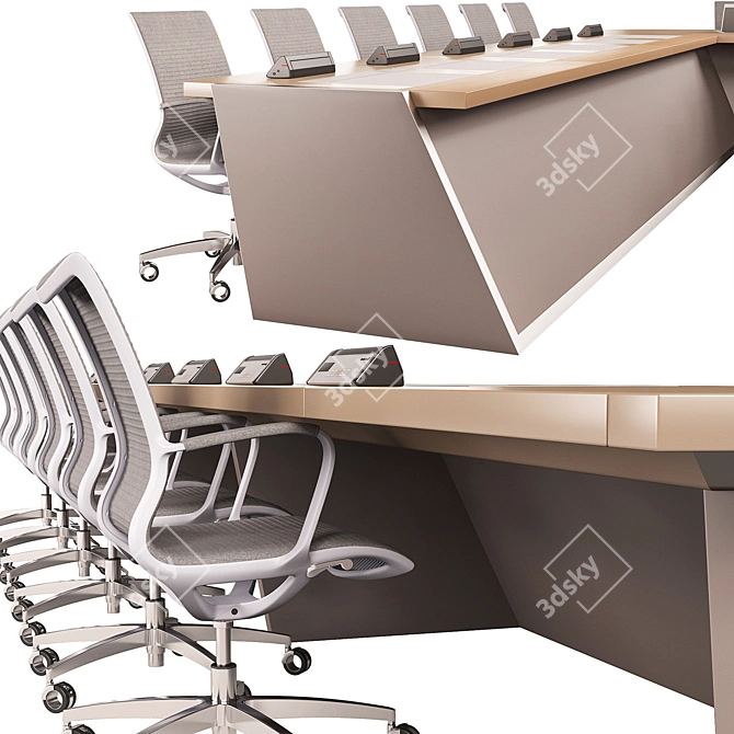 Modern Conference Set with 3D Design 3D model image 6