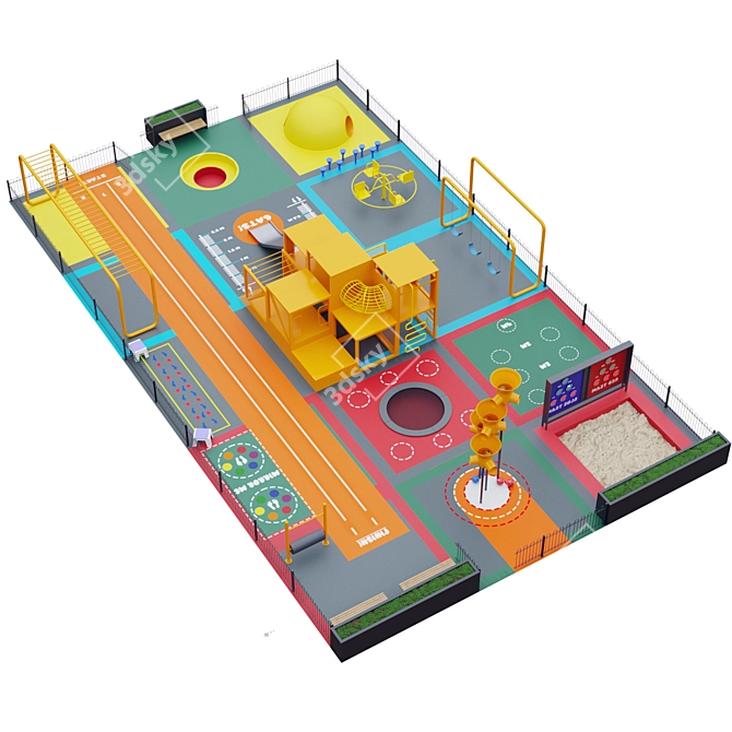 Versatile Kids Playground: 3900x3900mm 3D model image 2