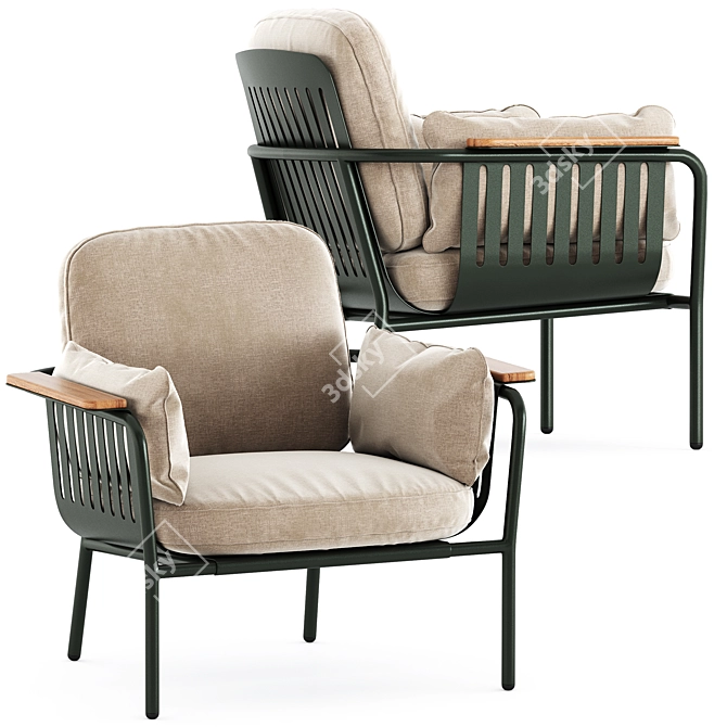  Contemporary Outdoor Armchair: Capa Lounge 3D model image 1