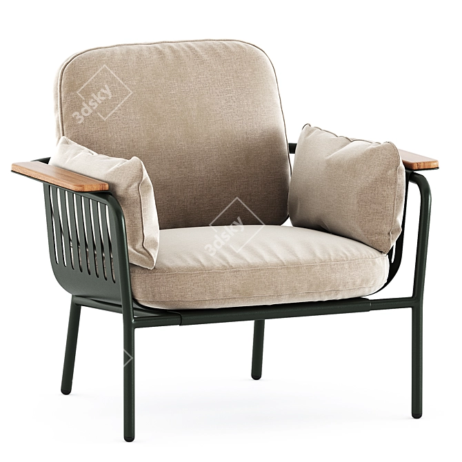  Contemporary Outdoor Armchair: Capa Lounge 3D model image 4