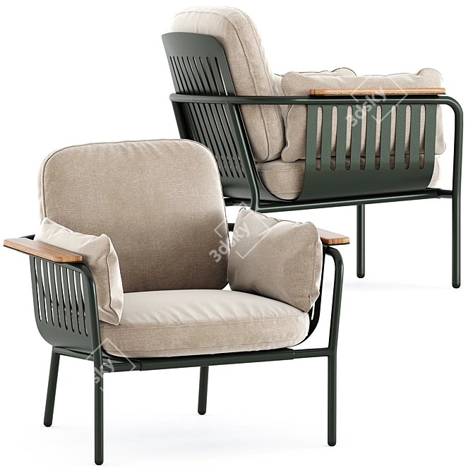  Contemporary Outdoor Armchair: Capa Lounge 3D model image 6