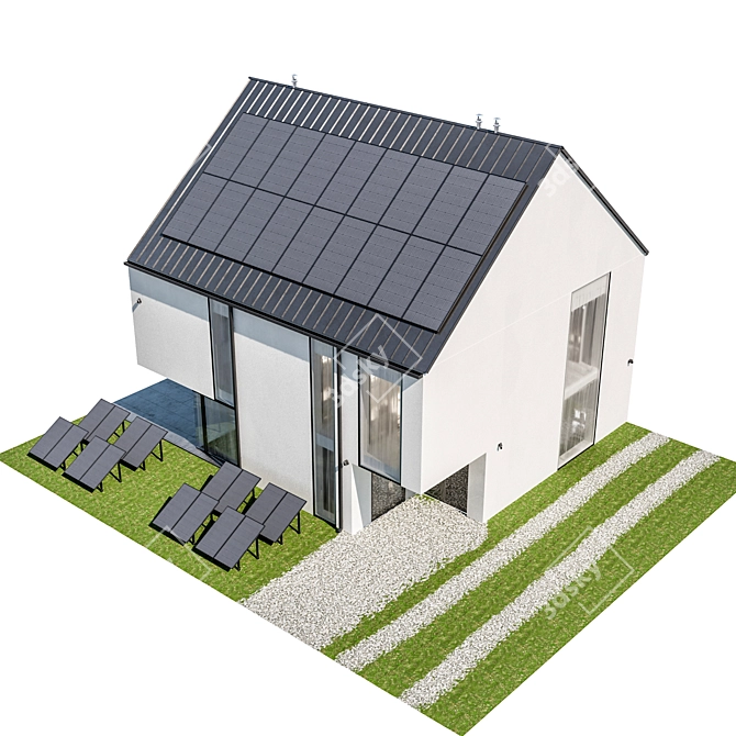 Modern 3D Model House Set 3D model image 4