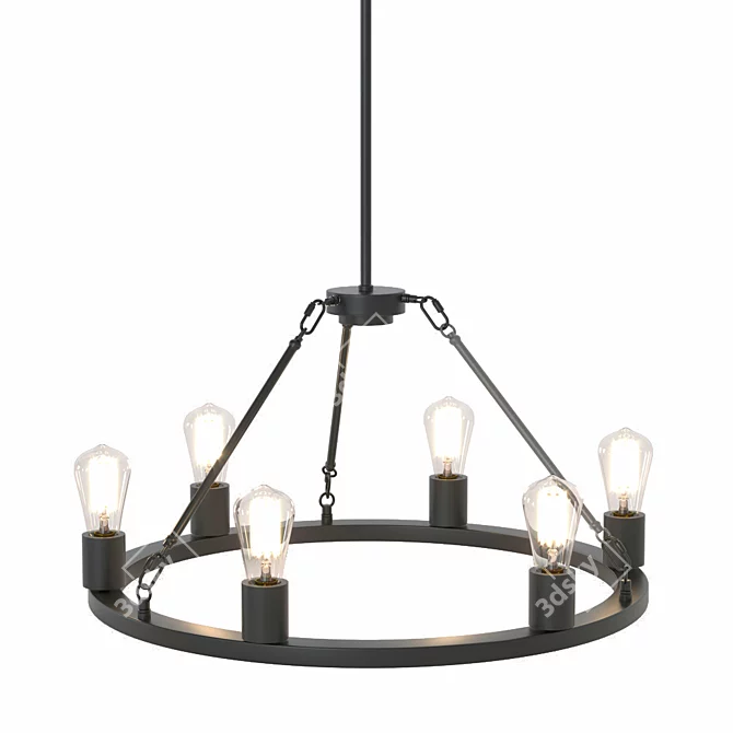 Modern Farmhouse Chandelier | Linea di Liara 3D model image 1