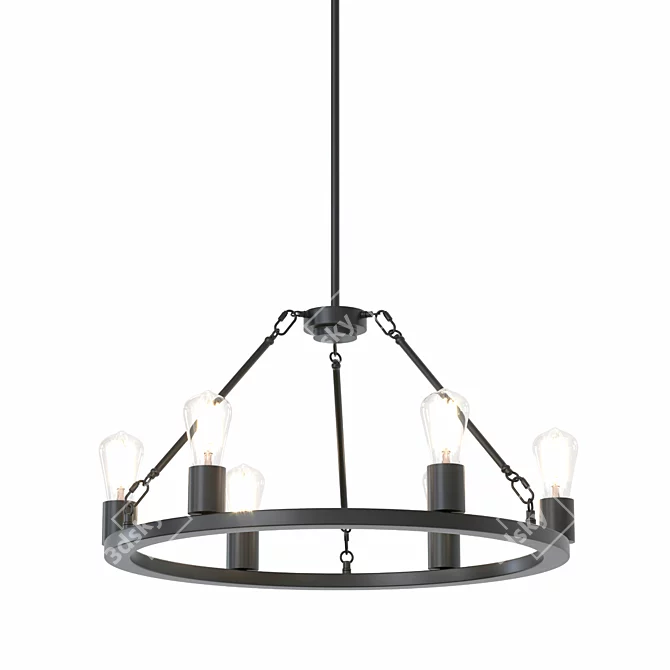 Modern Farmhouse Chandelier | Linea di Liara 3D model image 2