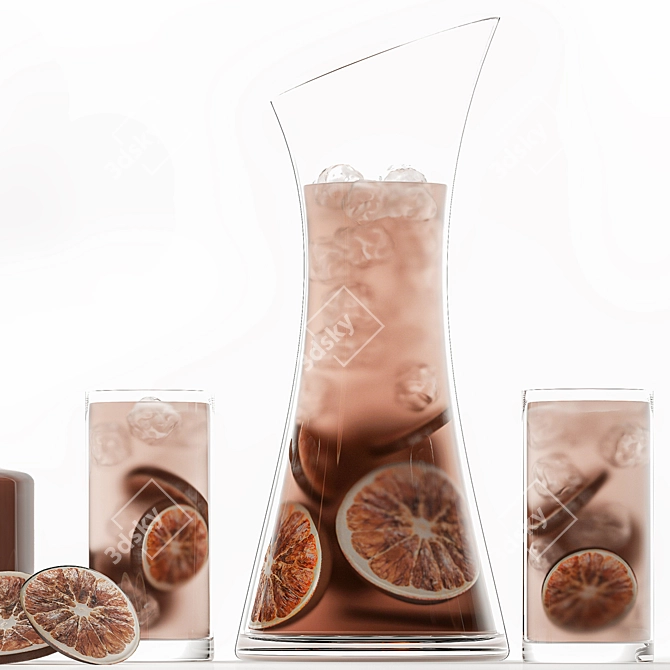 Icy Citrus Tea with Orange Chips 3D model image 4