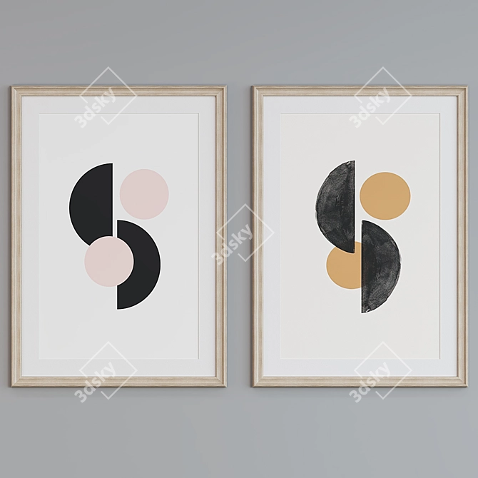 Classic Style Abstract Picture Frame Set 3D model image 3