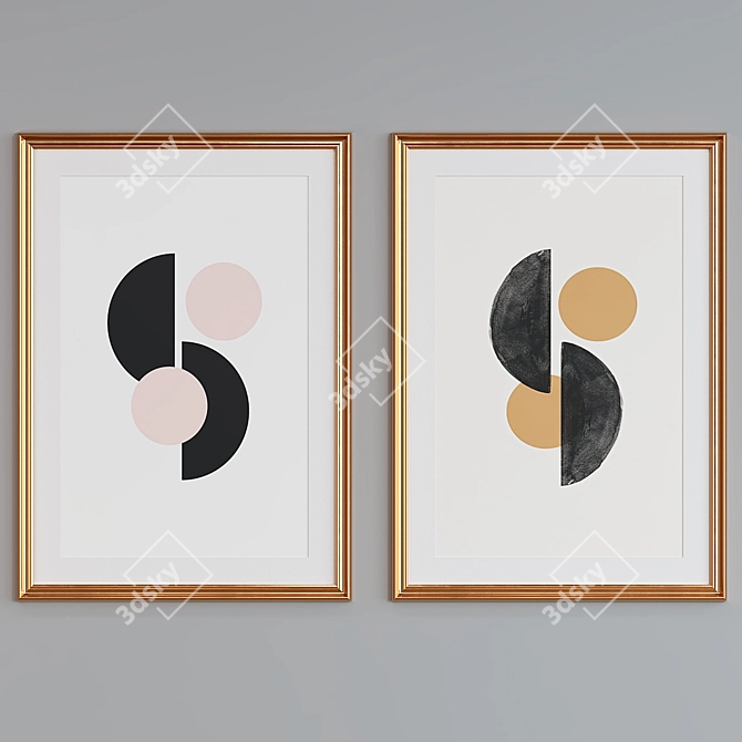 Classic Style Abstract Picture Frame Set 3D model image 4