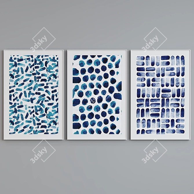 Modern Abstract Picture Frame Set 3D model image 2