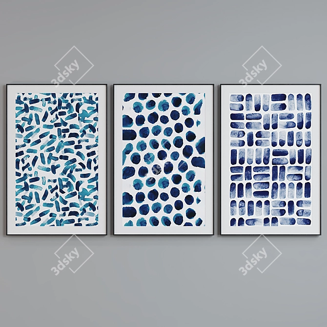 Modern Abstract Picture Frame Set 3D model image 3