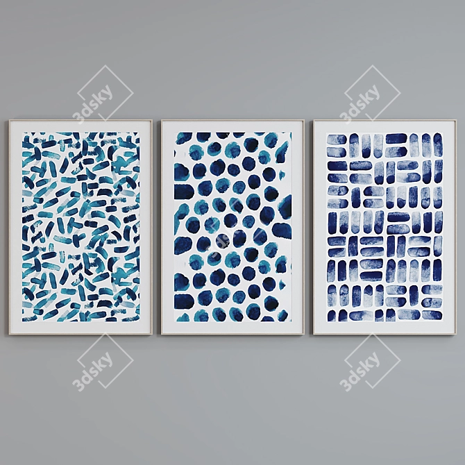 Modern Abstract Picture Frame Set 3D model image 4