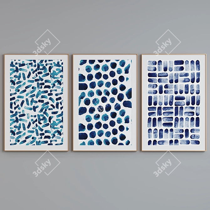 Modern Abstract Picture Frame Set 3D model image 5