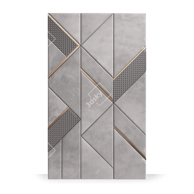 Elegant Suede Brass Panels 3D model image 1