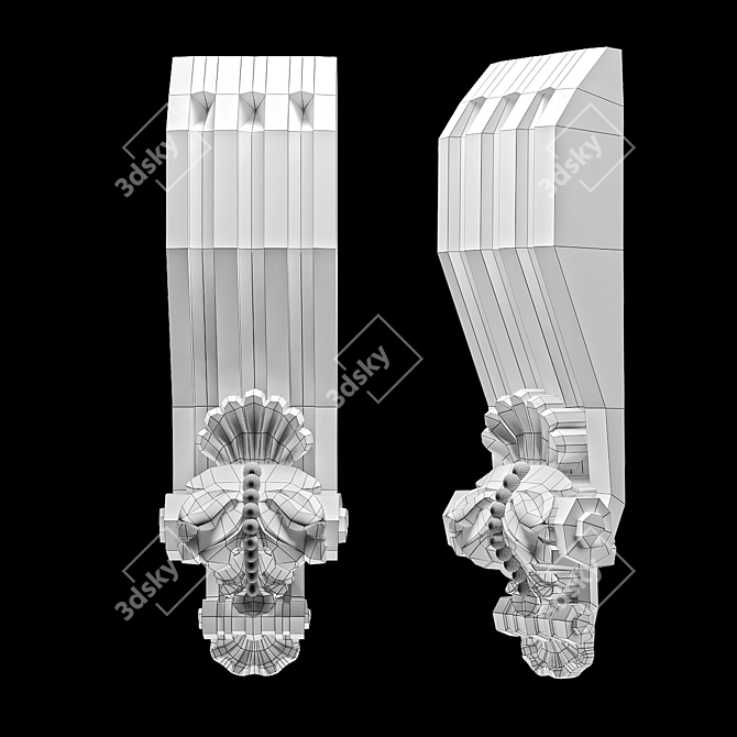 CNC-Ready Wooden Mount Template 3D model image 2