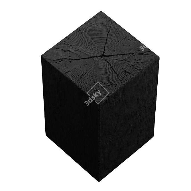 Displacement Burntwood Stool 3D model image 2