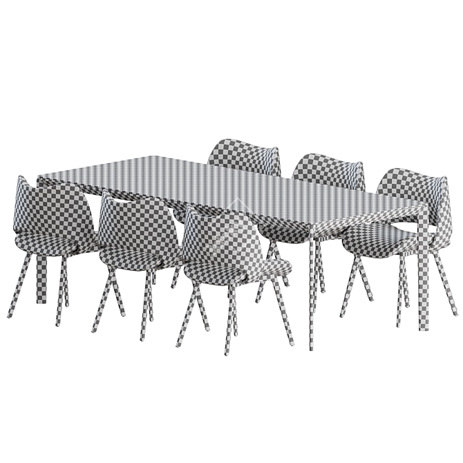 Elegant Poltrona Frau Dining Set 3D model image 2