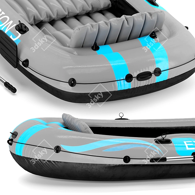 5-Person Inflatable Boat, Lightweight & Compact 3D model image 4