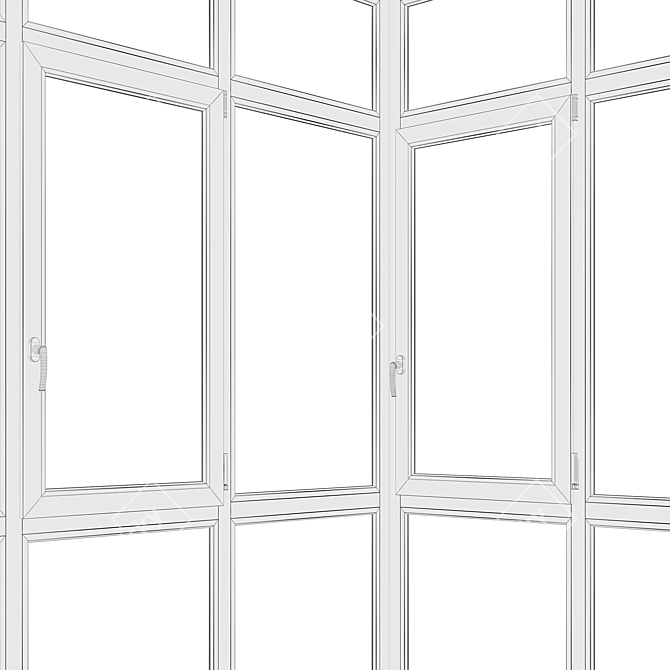 Panoramic Balcony Glazing 3D model image 4