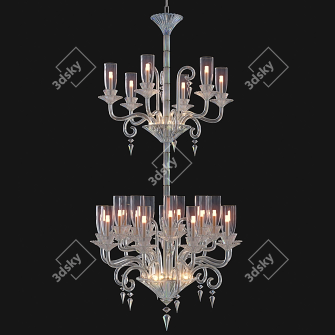 Elegant Crystal Chandelier Mille Nuits 3D model image 1