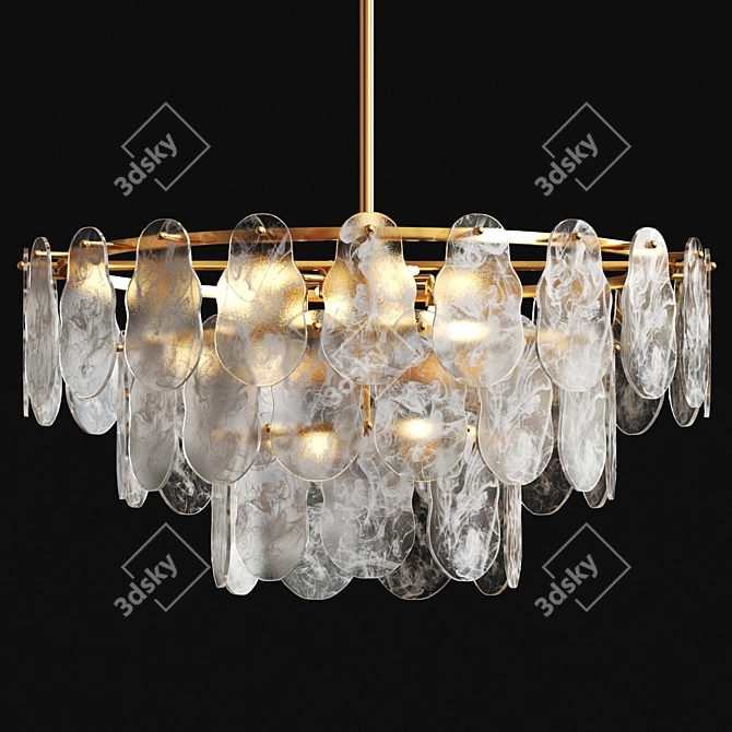 Modern Metal and Glass Lamp 3D model image 1