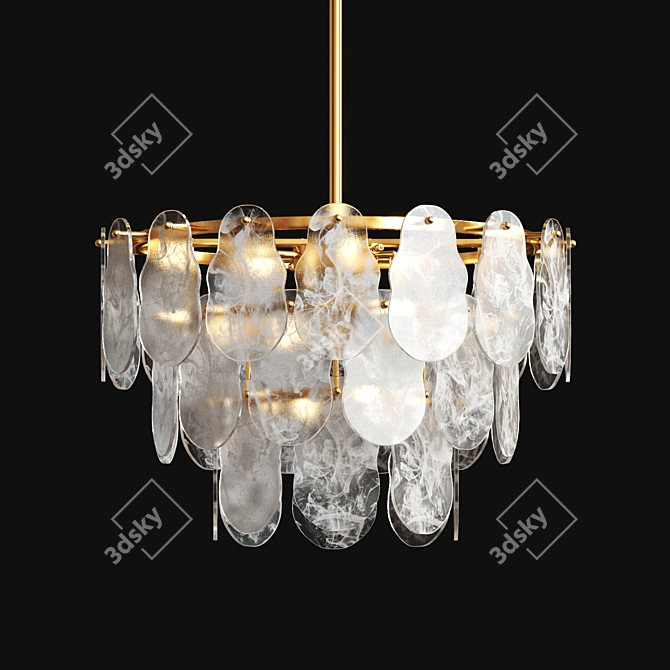 Modern Metal and Glass Lamp 3D model image 2