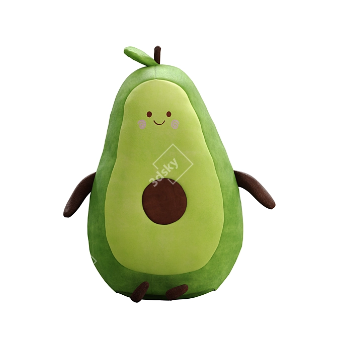 Soft Toy Set: Avocado, Pear & Kitty 3D model image 3