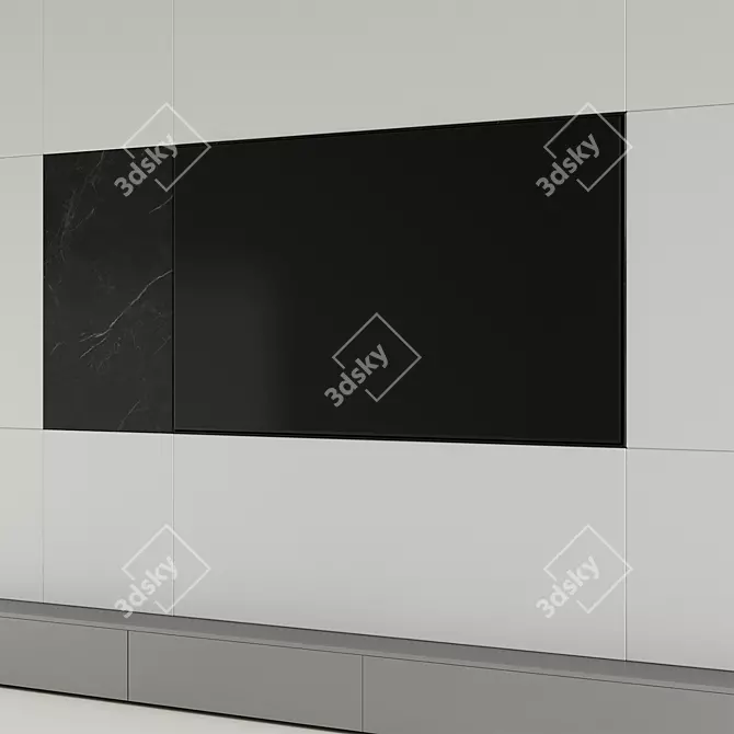 Modern TV Wall Unit, Dual-toned 3D model image 6