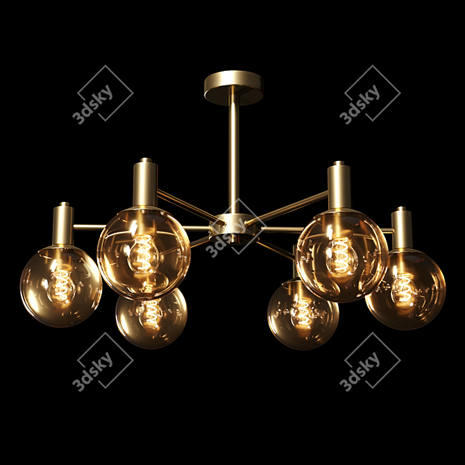 Freya Globo Crystal Chandelier 65CM 3D model image 3