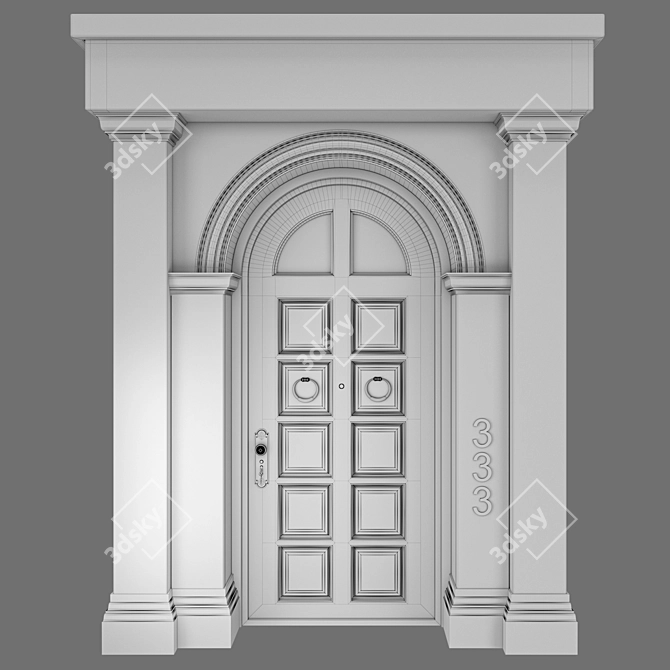 Classic Door 3D Model 05 3D model image 4