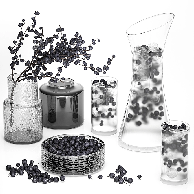 Berry Lemonade Pitcher with Blueberry and Blackthorn 3D model image 7