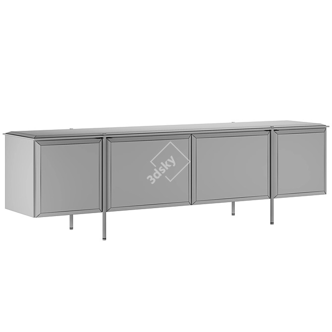 Elegant Tudor Sideboard: 3D Model 3D model image 2