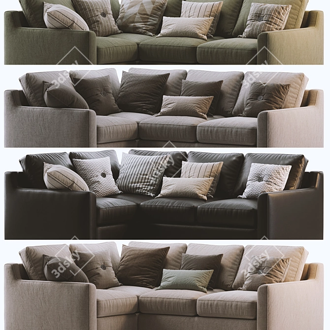  Luxe Beverly 3-Piece Sectional 3D model image 2