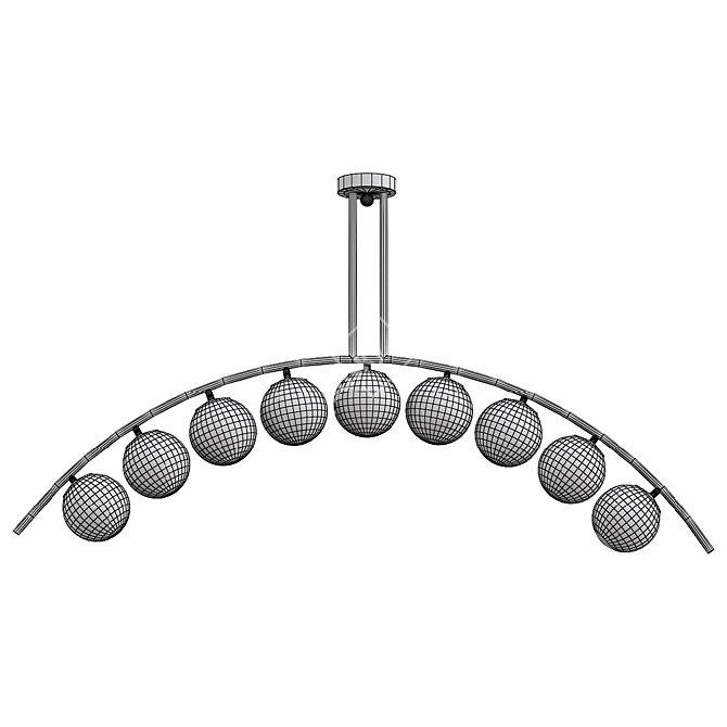 Modern Arc Ceiling Lamp Design 3D model image 2