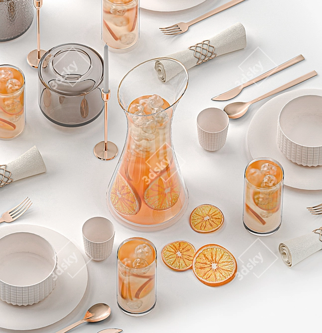 Eco Citrus Table Setting Kit 3D model image 3