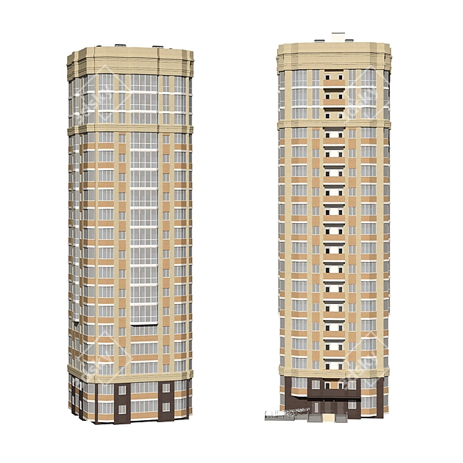 Multi-Apartment Residential Building 3D model image 1