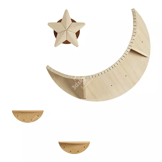 Floating Cat Shelf Bundle - Starry Night 3D model image 2