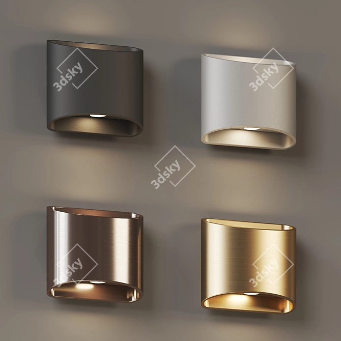 Sculptural LED Wall Sconce 3D model image 4