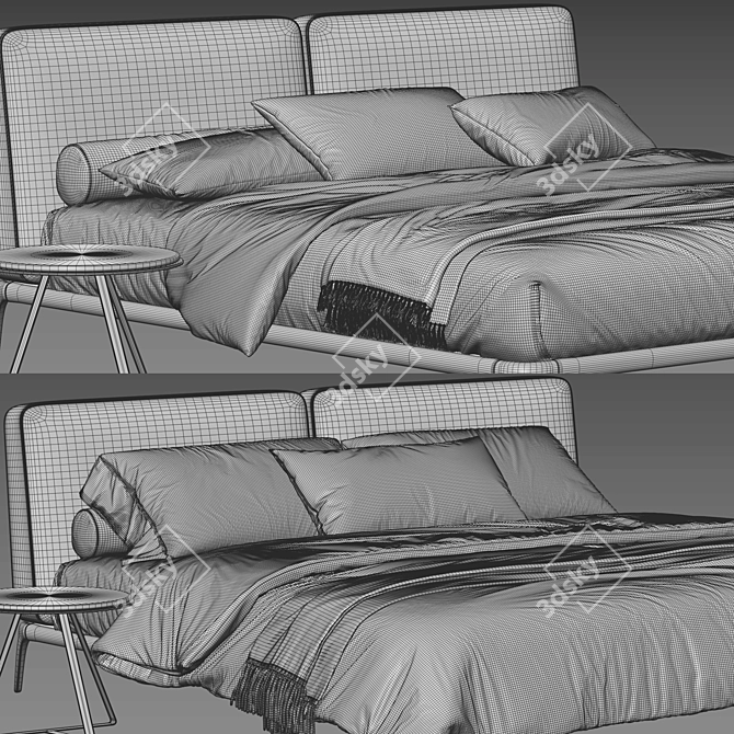 Modern Poliform Park Uno Bed 3D model image 3