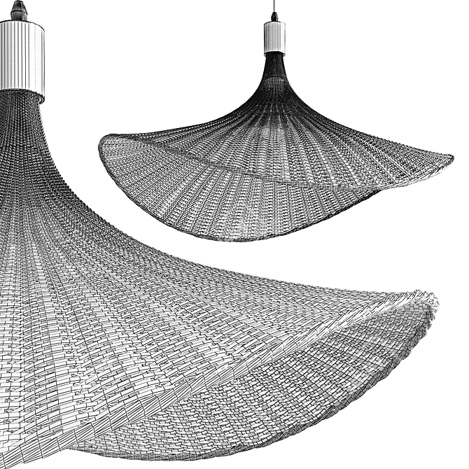 Bamboo Rattan Pendant Light 3D model image 4