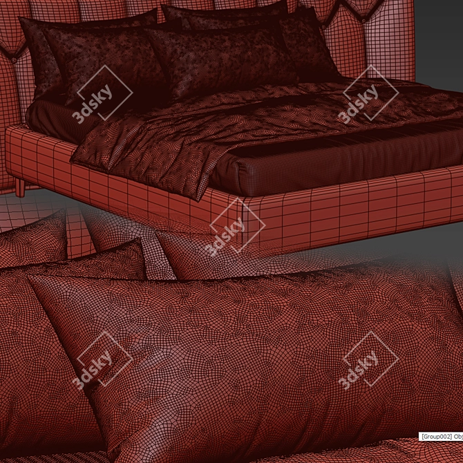 Modern Butterfly Bed Frame 3D model image 3