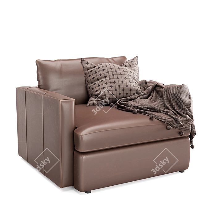 Luxury Leather Lounge Chair 3D model image 1