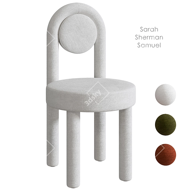 Sarah Sherman Desk Chair White 3D model image 1