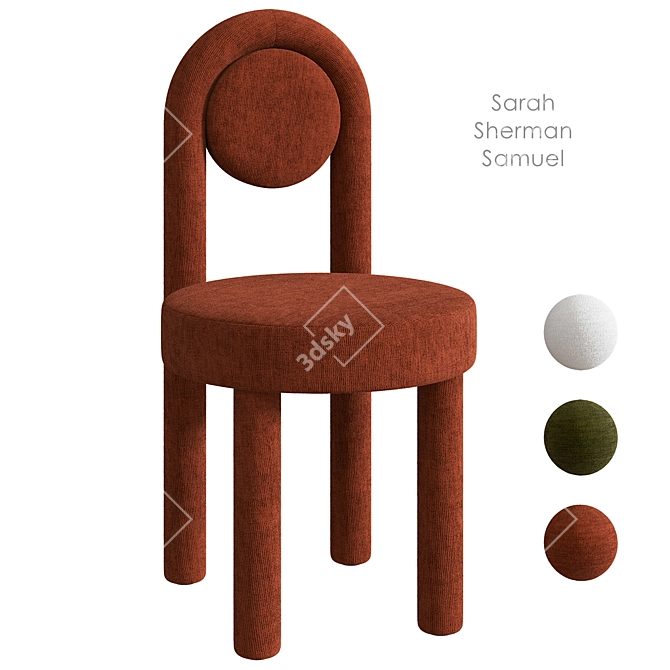 Sarah Sherman Desk Chair White 3D model image 2