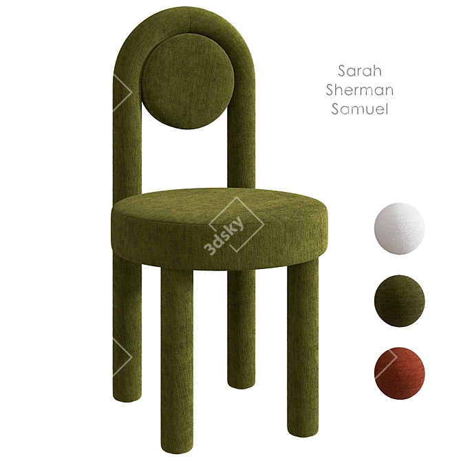 Sarah Sherman Desk Chair White 3D model image 3