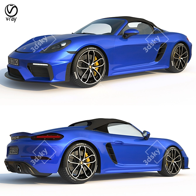 High-Poly Porsche 718 Spyder 3D model image 1