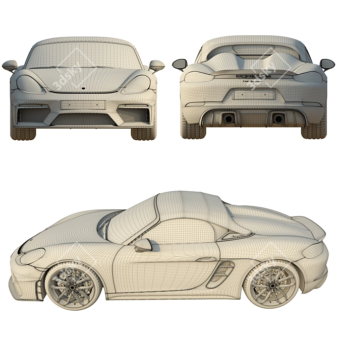 High-Poly Porsche 718 Spyder 3D model image 4