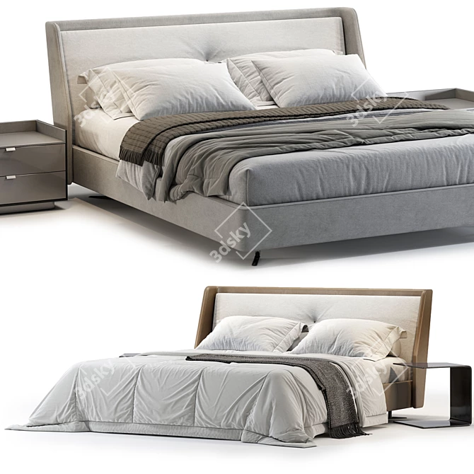 Modern Minotti Spencer Bed Model 3D model image 1