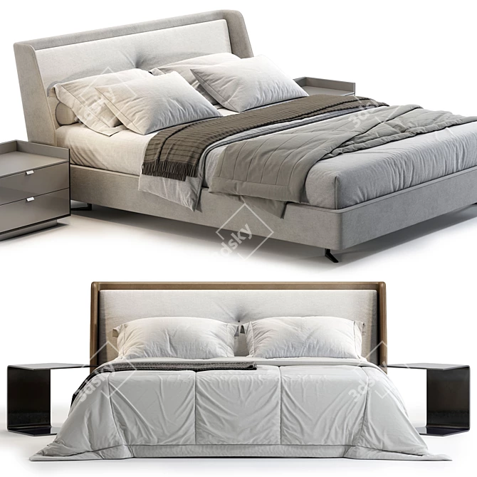 Modern Minotti Spencer Bed Model 3D model image 3